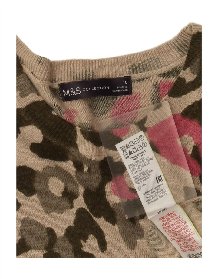 Marks & Spencer Damski sweter z dekoltem w łódkę, UK 10, mały, beżowy