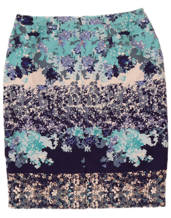 Damska spódnica ołówkowa Laura Ashley UK 12 Medium W32 Niebieski kwiatowy poliester