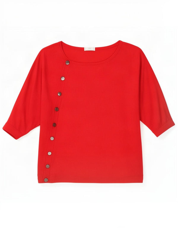 Damski top w kształcie skrzydła nietoperza Phase Eight z rękawem 3/4, UK 10 Small, czerwona wiskoza