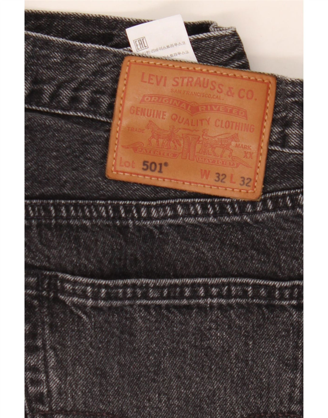 Męskie dżinsy LEVI'S 501 Straight W32 L32 Szara bawełna