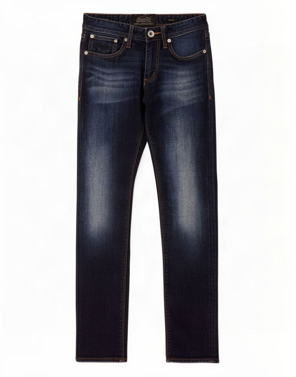 Męskie jeansy Superdry Slim W28 L32 Granatowe, bawełniane