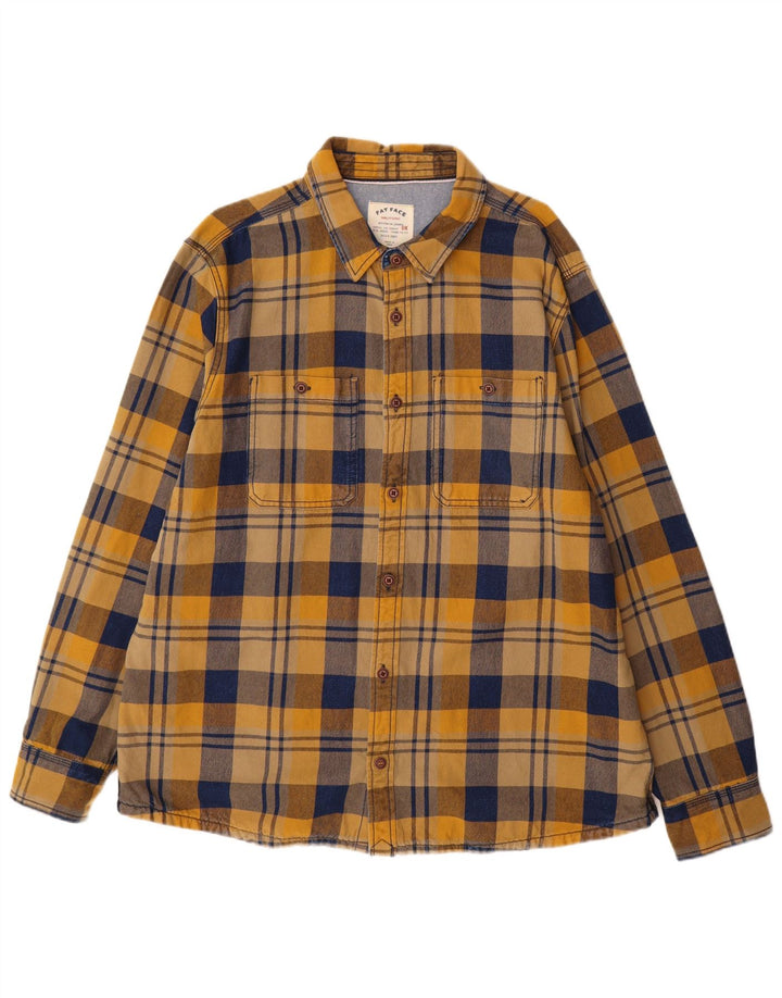 Koszula flanelowa męska Fat Face 2XL, bawełniana w żółtą kratkę