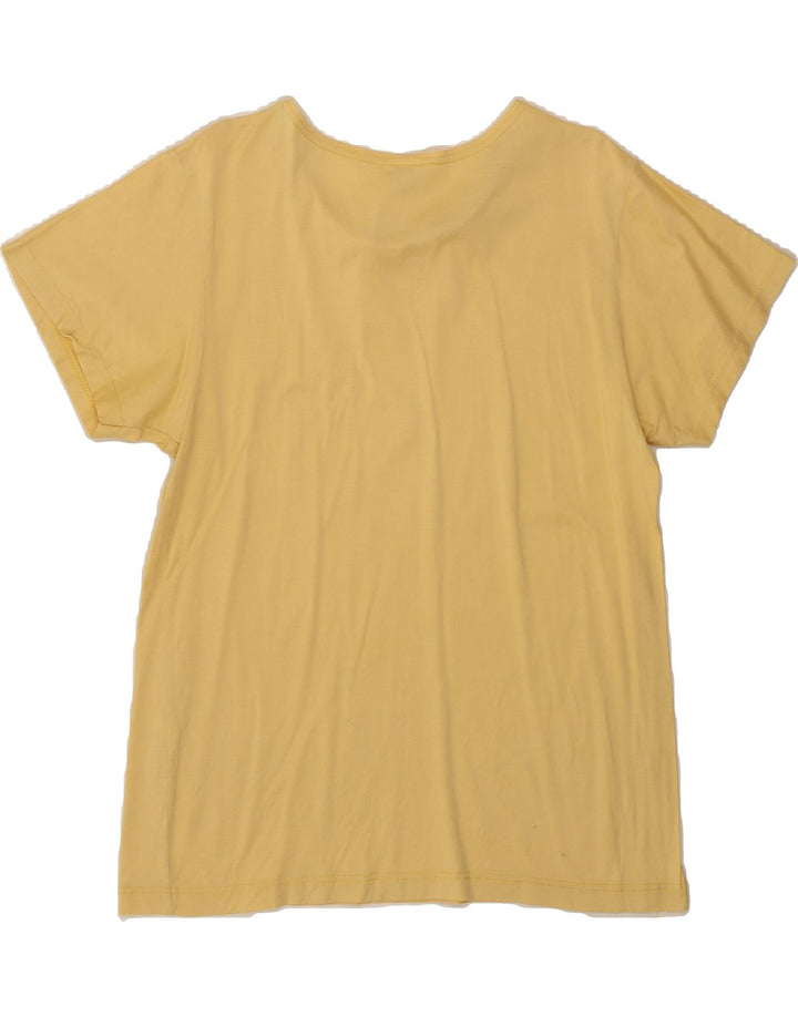 VINTAGE Womens T-Shirt Top UK 14 Medium Yellow Cotton Vintage Vintage and Second-Hand Vintage from Messina Hembry 