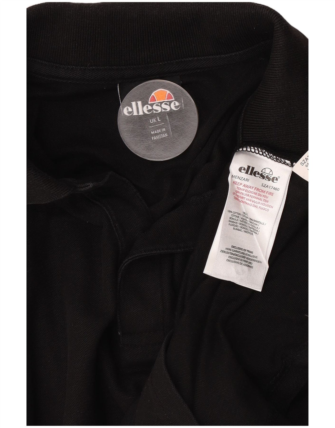 Męska koszulka polo Ellesse, duża, czarna, bawełniana