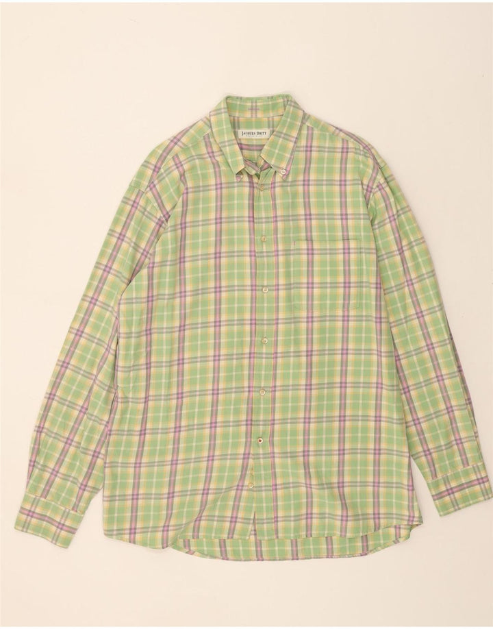 VOTUM JACQUES BRITT Mens Shirt Size 16/41 Large Green Check Vintage Votum Jacques Britt and Second-Hand Votum Jacques Britt from Messina Hembry 
