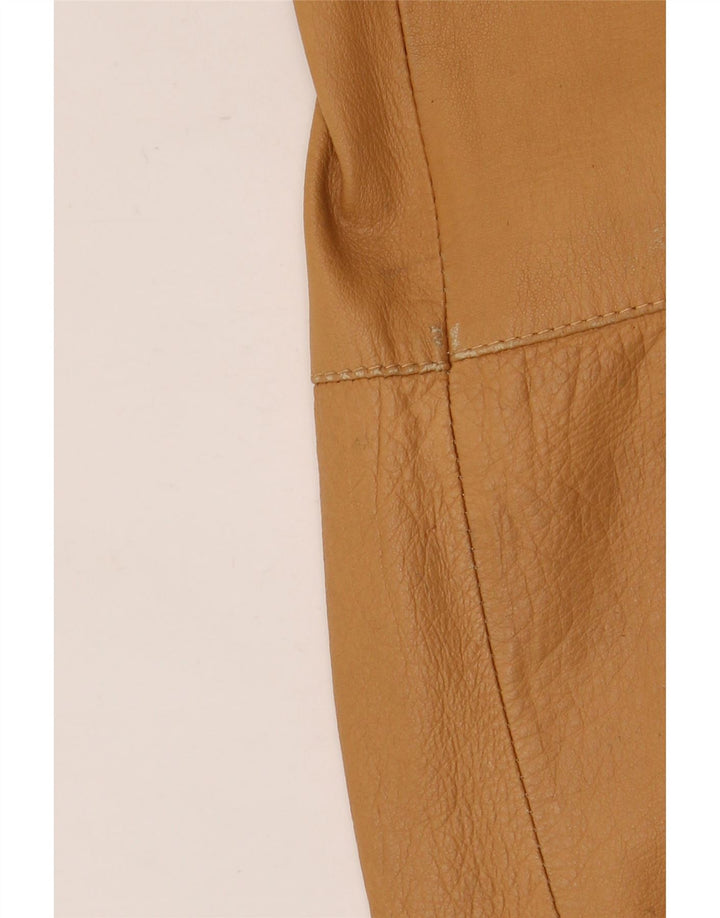 Męska kurtka skórzana typu bomber Essebi IT 56 3XL w kolorze beżowym