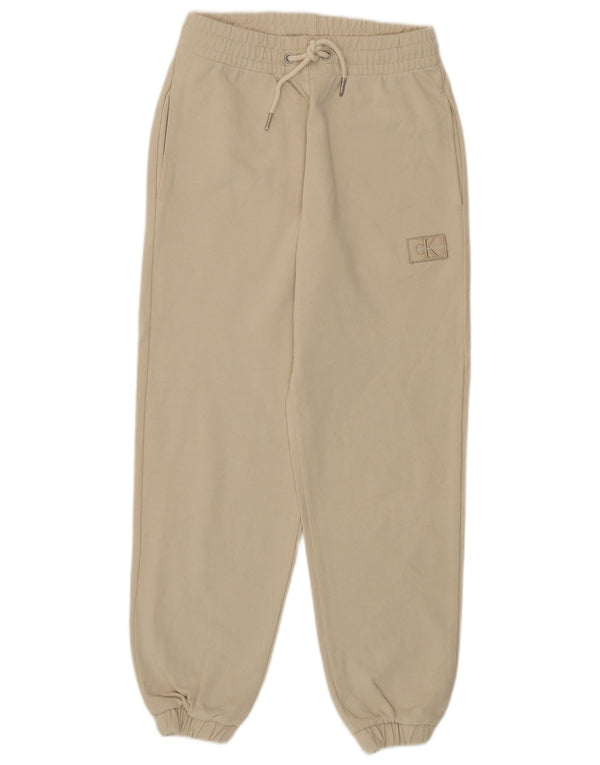 Damskie spodnie dresowe Calvin Klein Joggers UK 6 XS Beżowa bawełna