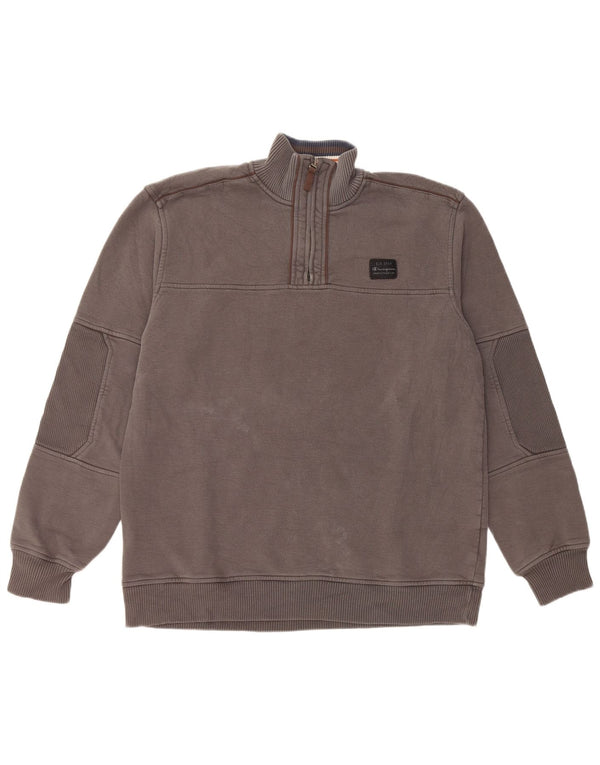 Męski sweter Champion z zamkiem błyskawicznym, 2XL, szara bawełna