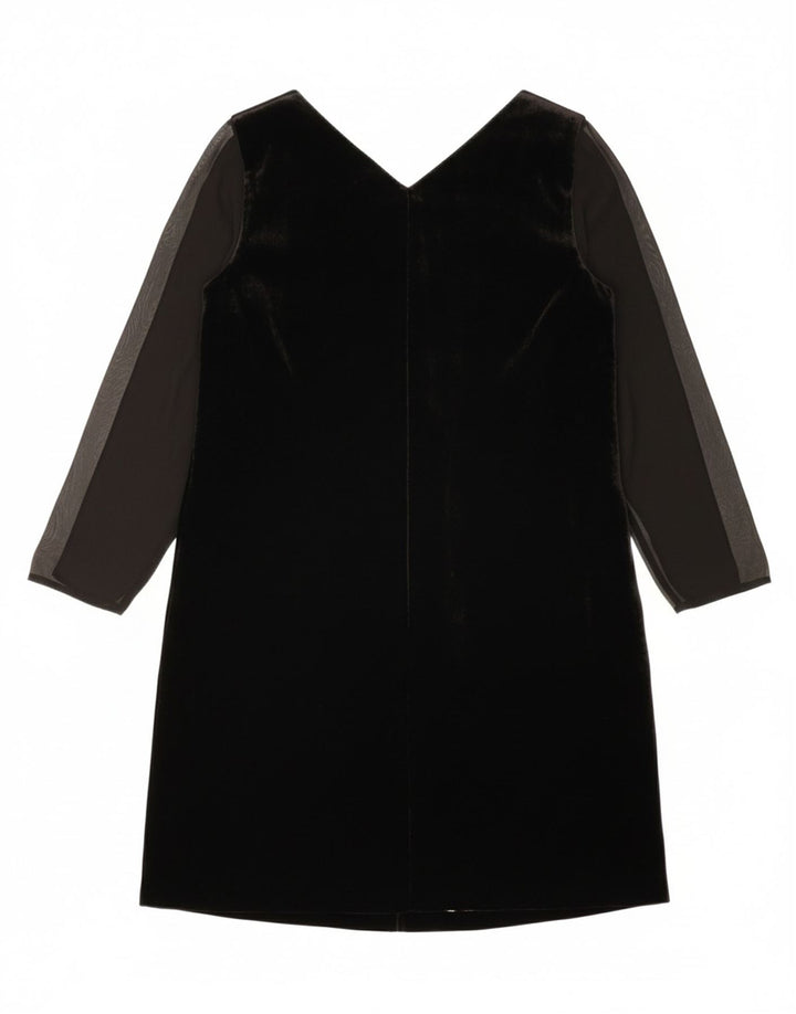 JACQUES VERT Womens Long Sleeve Shift Dress UK 12 Medium  Black Floral