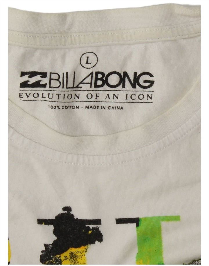 Męski T-shirt z grafiką Billabong, duży, biały, bawełniany