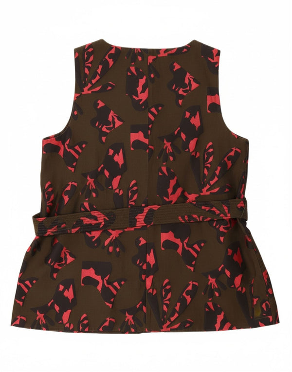 BANANA REPUBLIC Damska bluzka w abstrakcyjny wzór UK 14 Medium Khaki