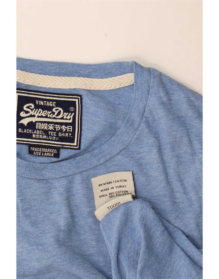 Męski T-shirt Superdry, duży, niebieski, bawełniany w cętki