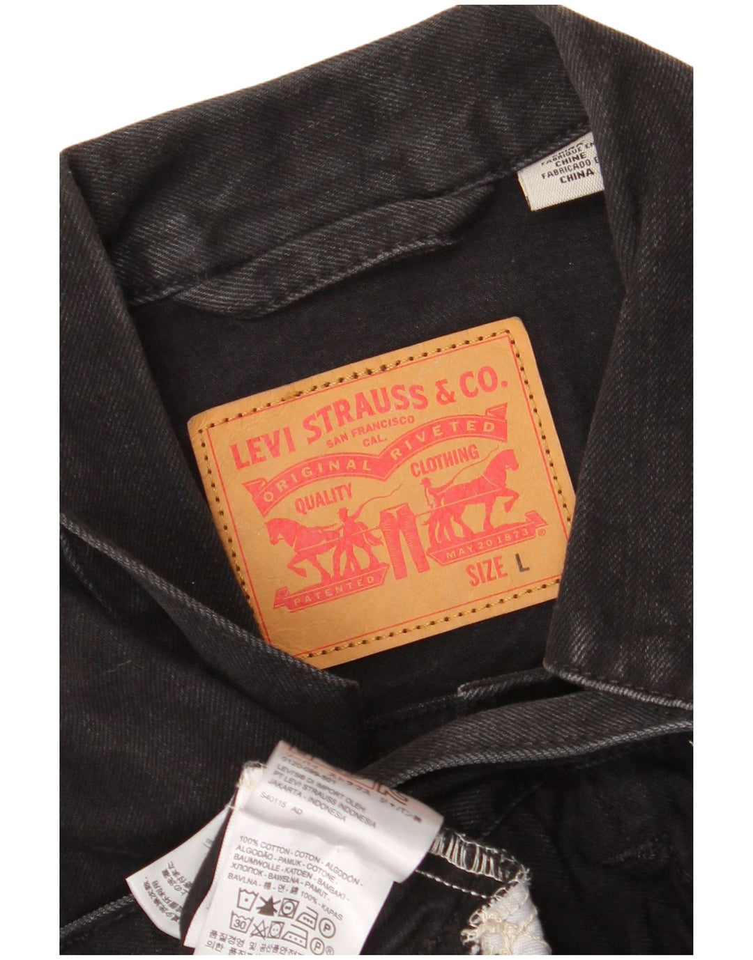 Męska kurtka dżinsowa Levi's UK 40, duża, czarna, bawełniana