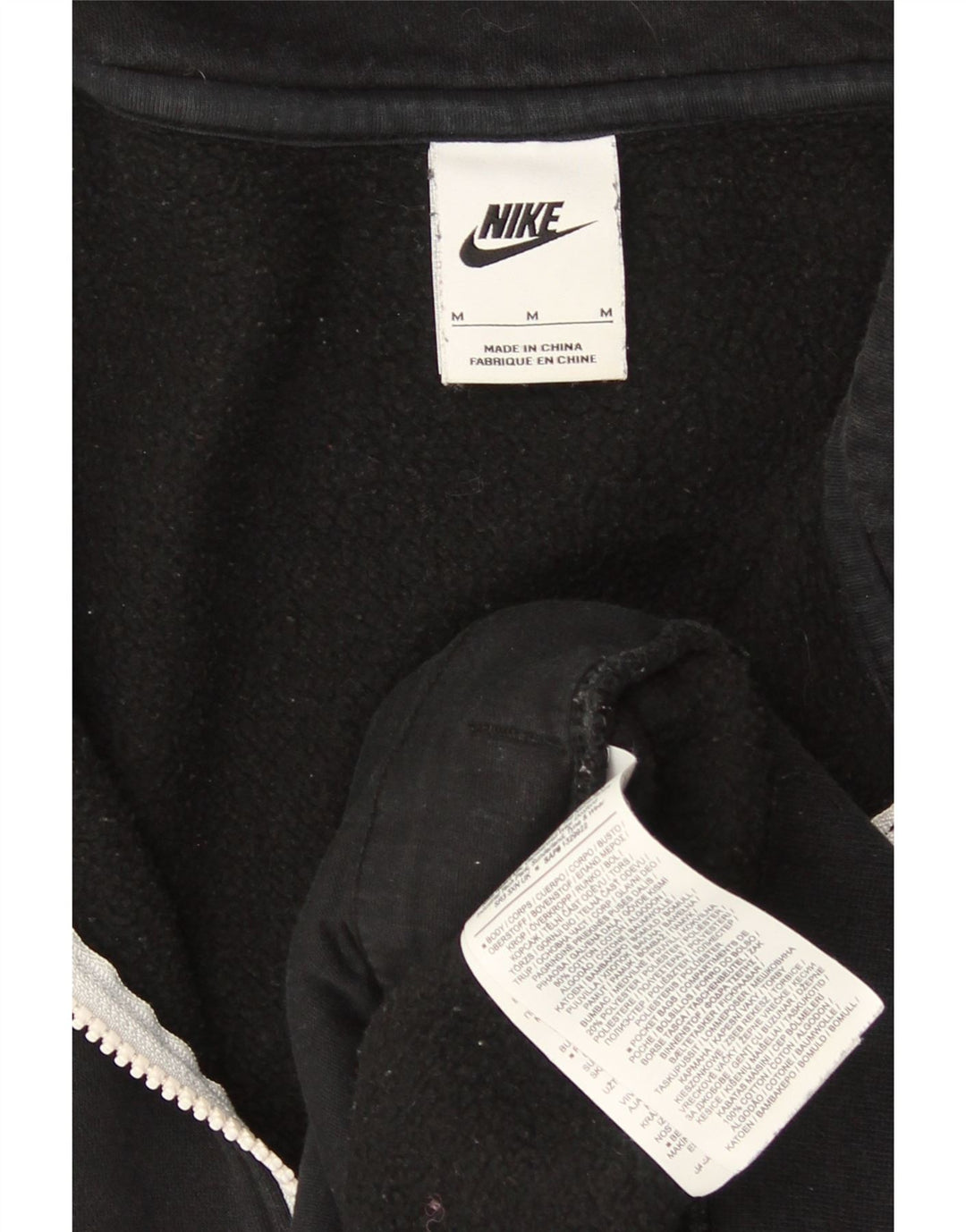 Męska bluza z zamkiem błyskawicznym Nike, średnia, czarna, bawełniana