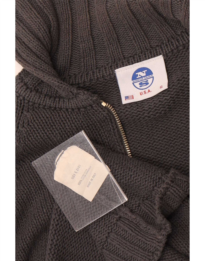 Męski sweter rozpinany North Sails z zamkiem błyskawicznym, mały, szary, bawełniany