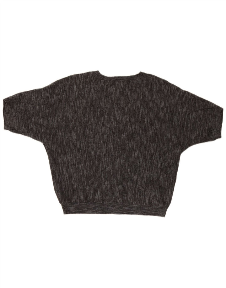 Damski sweter z krótkim rękawem i okrągłym dekoltem Dkny UK 14 Średnioszary wiskoza