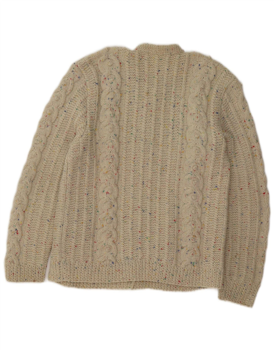 Sweter damski w stylu vintage, UK 14, średni beż, nakrapiany