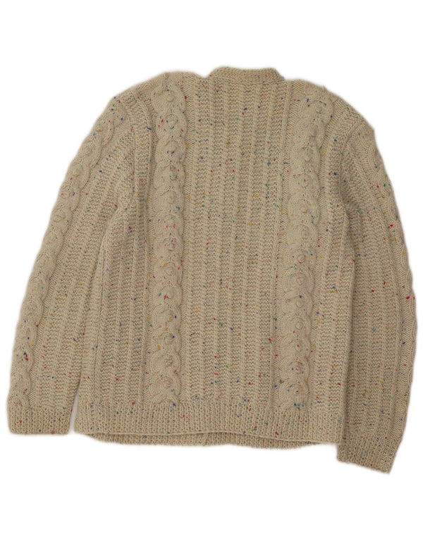 Sweter damski w stylu vintage, UK 14, średni beż, nakrapiany