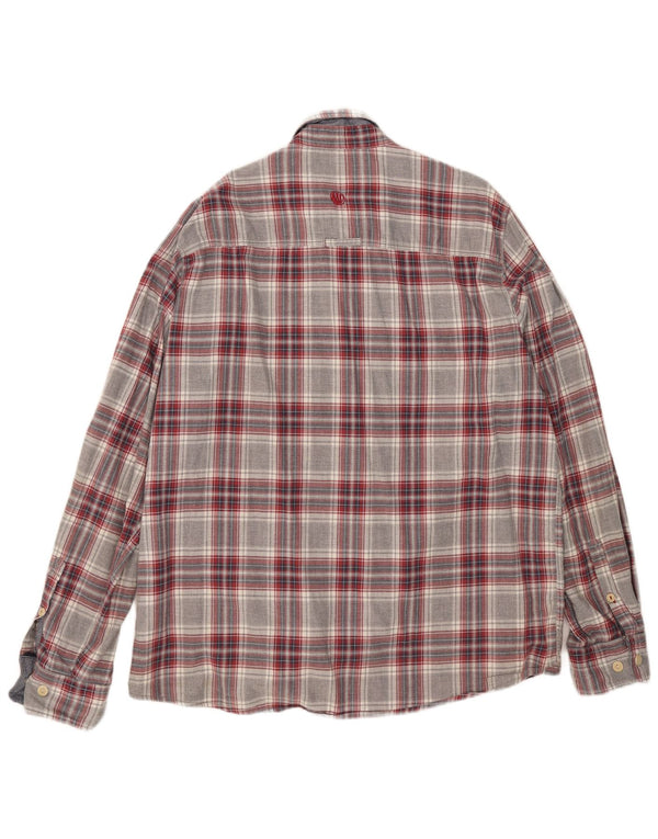 Koszula flanelowa męska Fat Face XL w szarą kratę, bawełniana