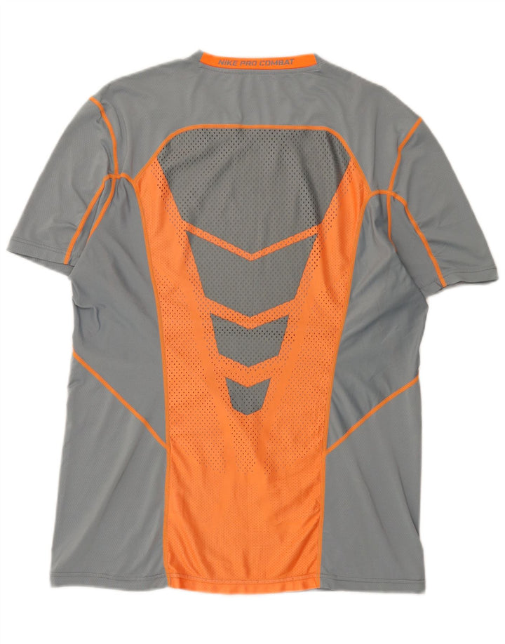 Męski T-shirt Nike Dri Fit, duży, szary poliester z blokami kolorów