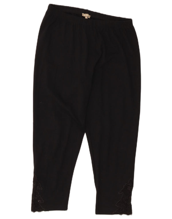 Damskie legginsy Capri M&Co UK 16, duże, czarne, bawełniane