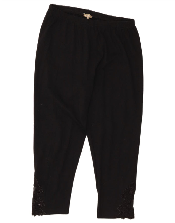 Damskie legginsy Capri M&Co UK 16, duże, czarne, bawełniane