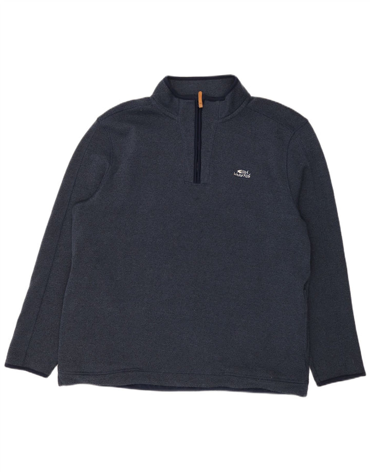 Męski sweter z zamkiem błyskawicznym Weird Fish, 2XL, granatowy, poliester