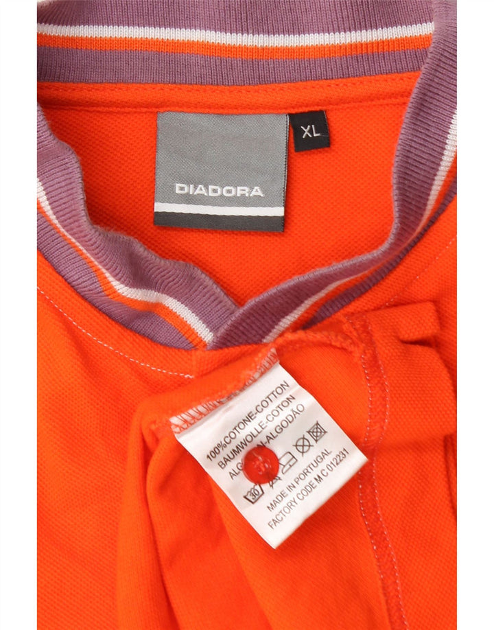 Męska koszulka polo Diadora XL Pomarańczowa, bawełniana