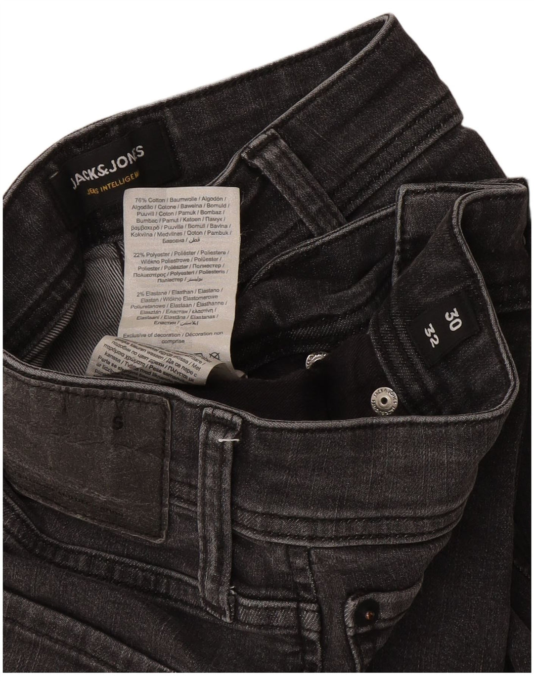 Męskie jeansy Jack & Jones GLENN Slim W30 L32 Szara bawełna