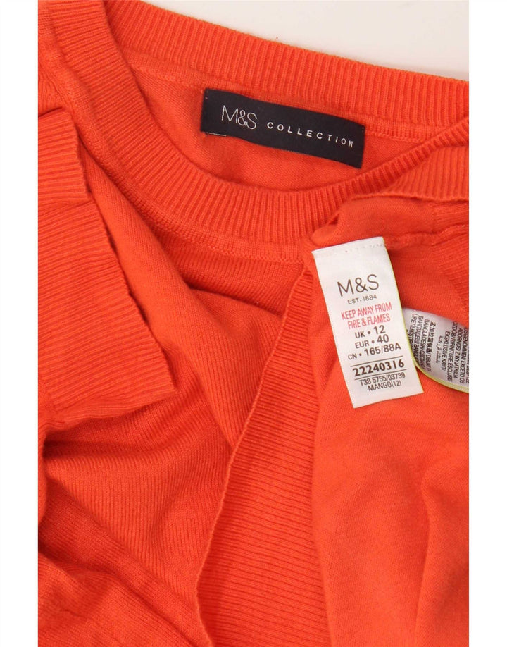 Sweter damski Marks & Spencer z okrągłym dekoltem, UK 12, średni pomarańczowy