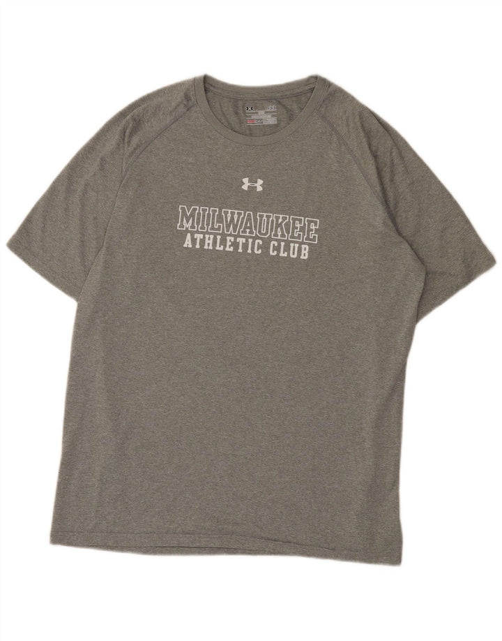 Męski T-shirt z grafiką Under Armour Milwaukee, duży, szary, poliestrowy