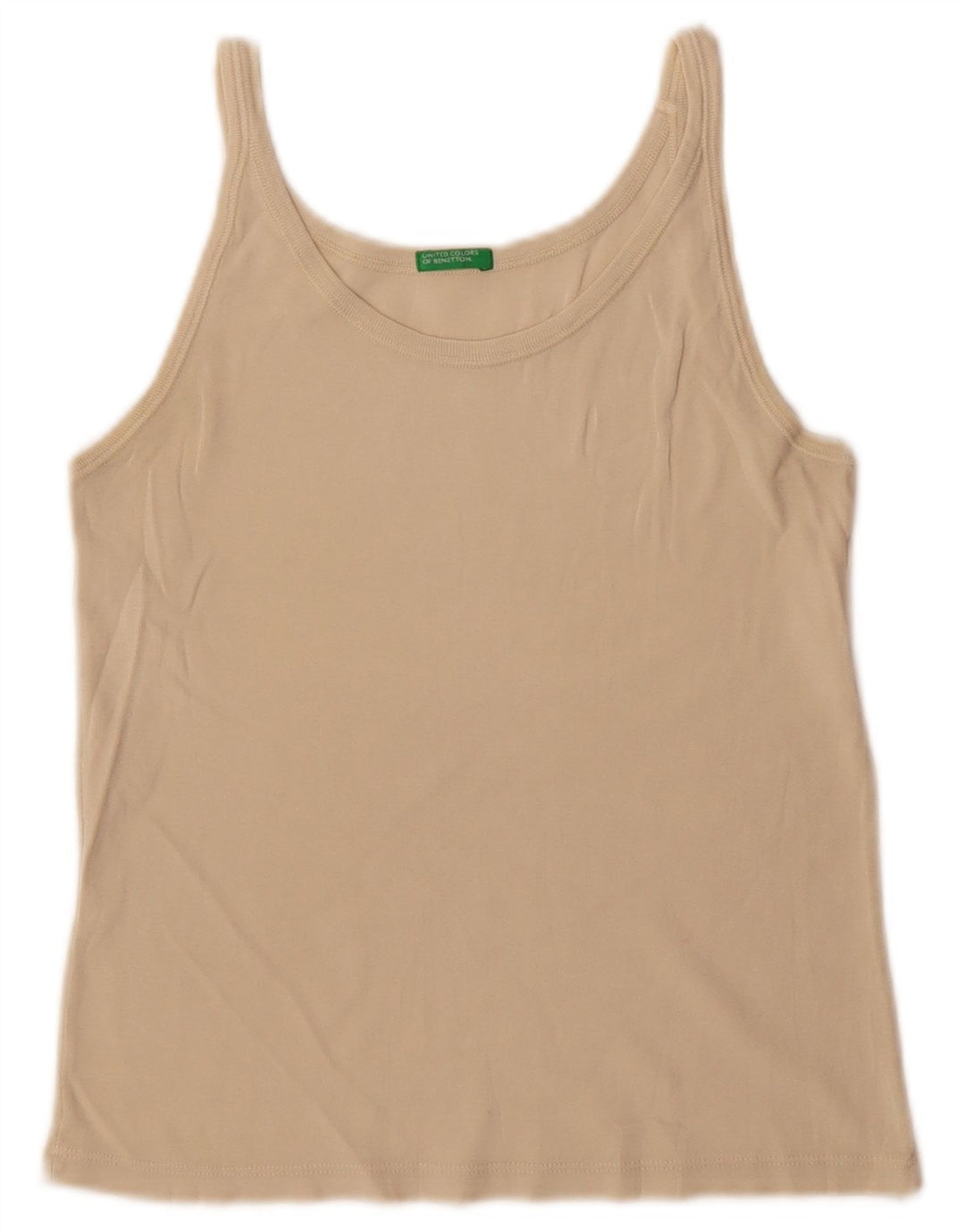 Top damski Benetton na ramiączkach UK 10, mały, beżowy, bawełniany
