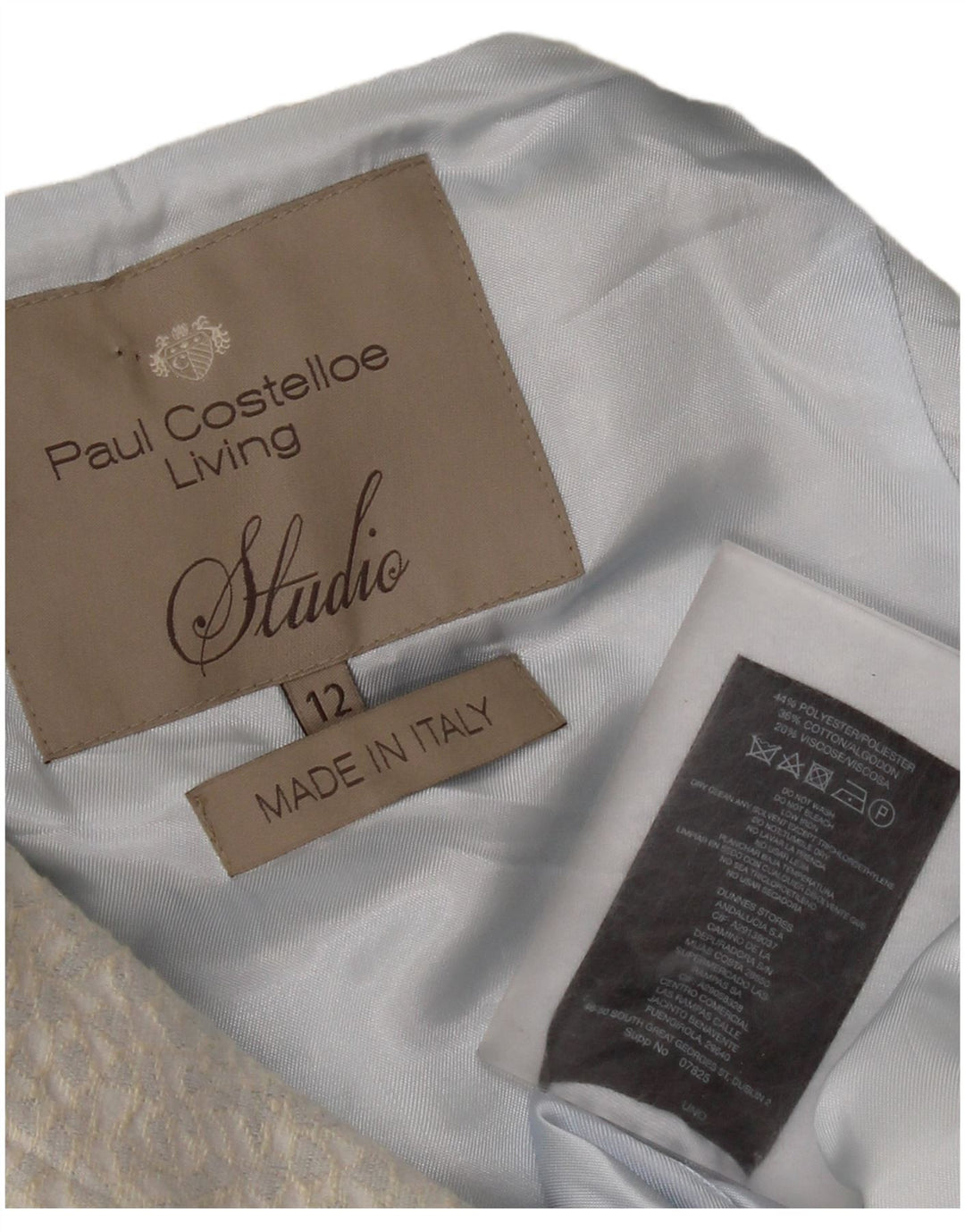 Płaszcz damski Paul Costelloe z rękawem 3/4 UK 12, średni niebieski geometryczny