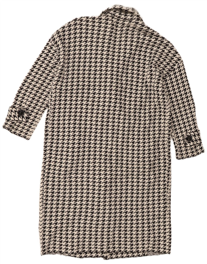 Damski płaszcz oversize Zara UK 10 Small, czarny w pepitkę, wiskoza