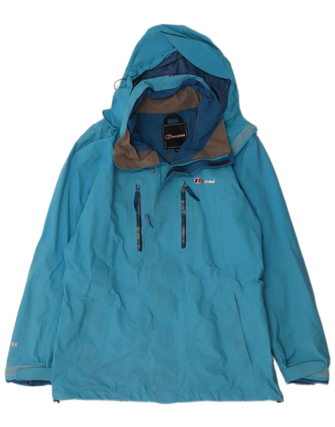 Damska kurtka przeciwdeszczowa z kapturem oversize Berghaus UK 10 Small Blue Nylon