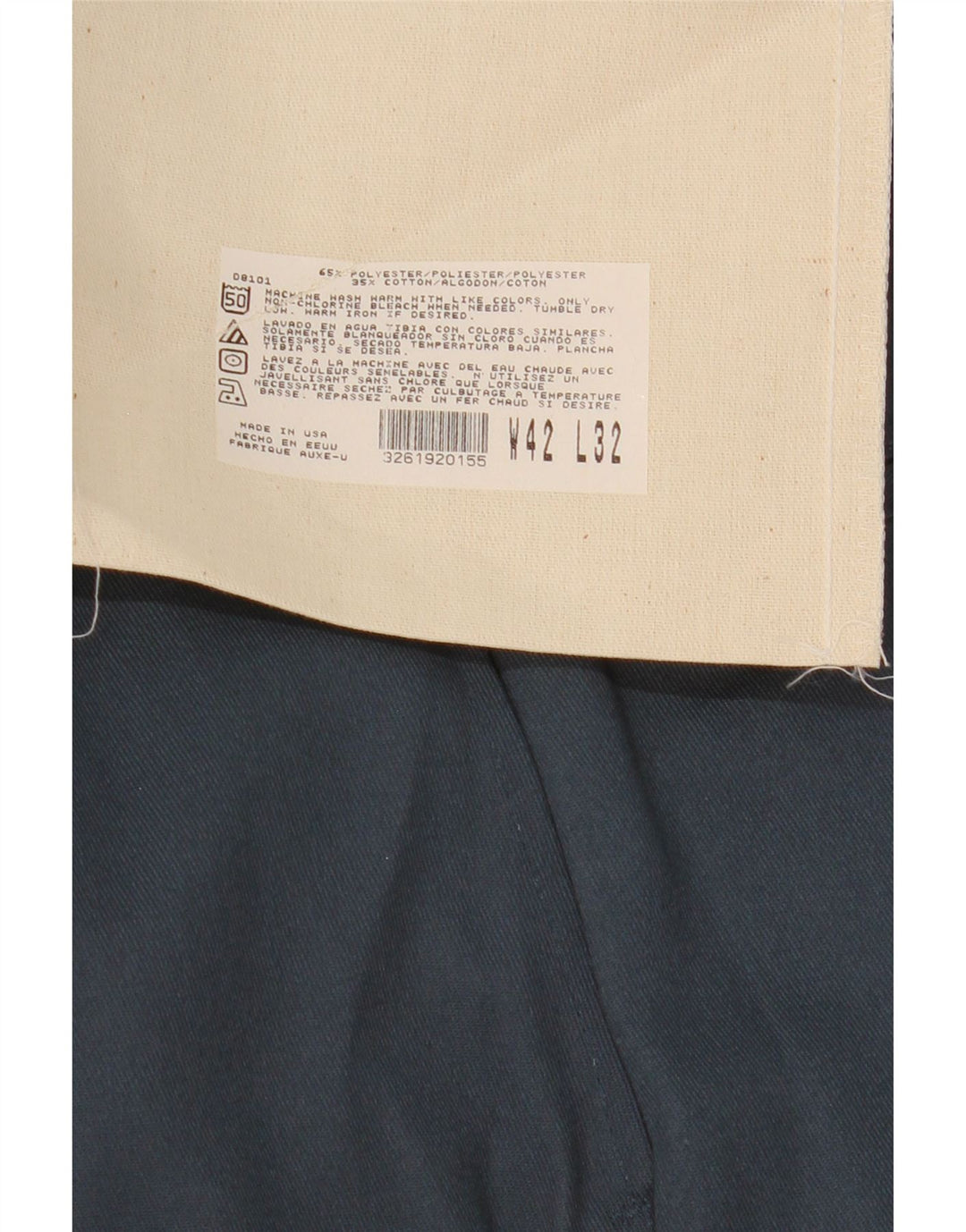 Męskie proste spodnie chino Dickies W42 L32 Niebieski poliester
