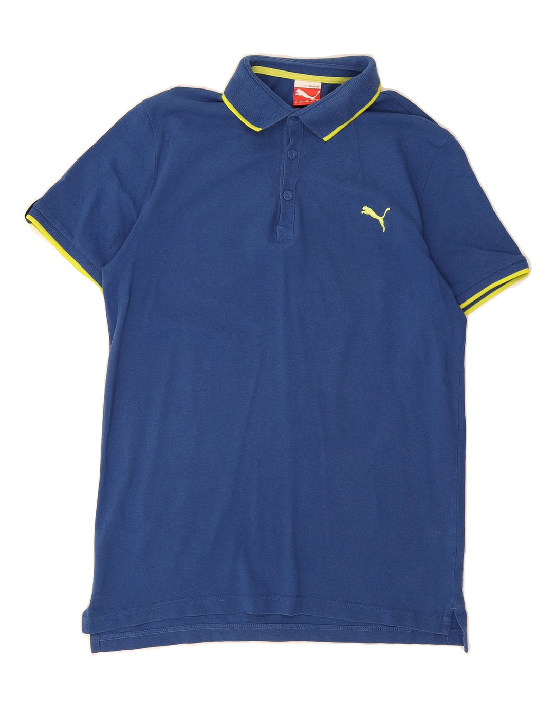 PUMA Mens Polo Shirt Medium Blue Cotton Vintage Puma and Second-Hand Puma from Messina Hembry 