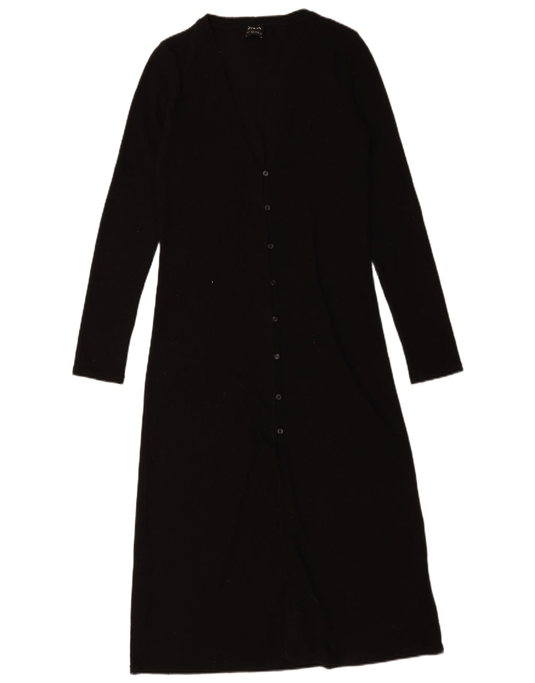 Damski sweter o przedłużonym fasonie Zara UK 10, mały, czarny poliester