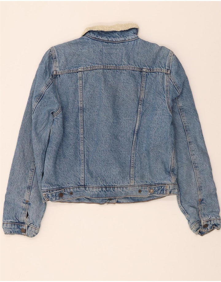 Damska kurtka jeansowa Levi's Sherpa UK 14, duża, niebieska, bawełniana