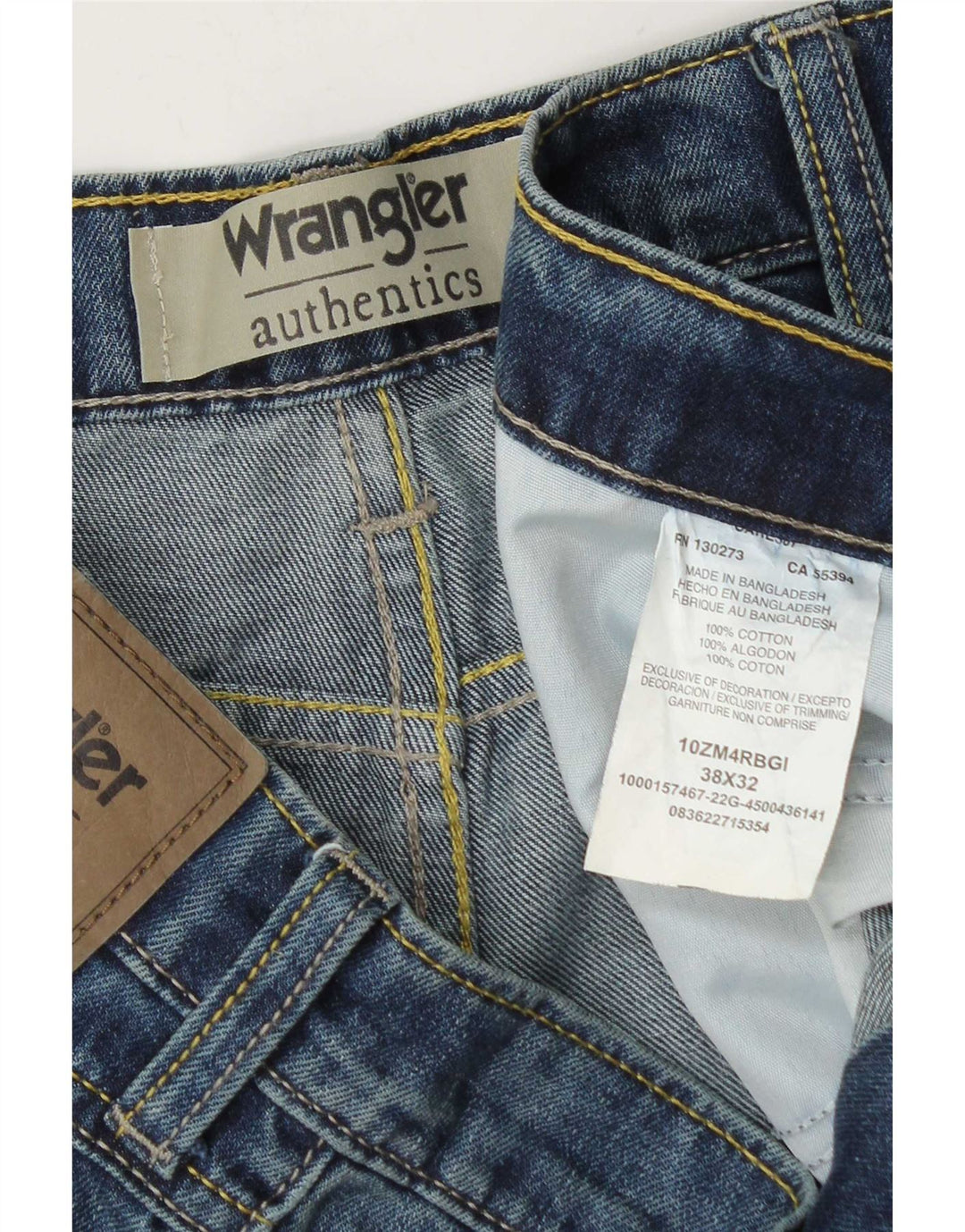 Męskie proste dżinsy Wrangler W38 L32 Niebieskie bawełniane