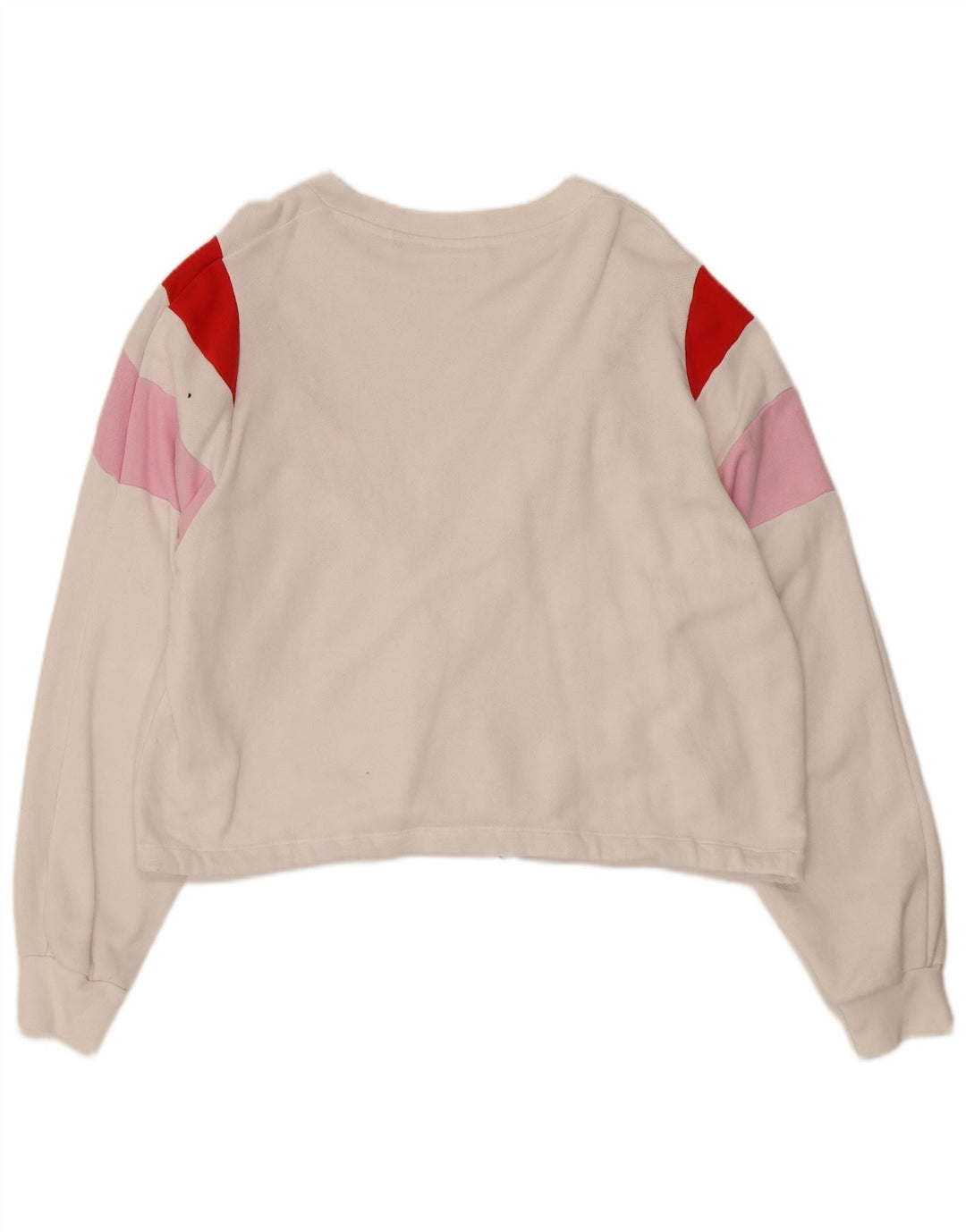 LEVI'S Womens Crop Sweatshirt Jumper UK 10 Small White Colourblock