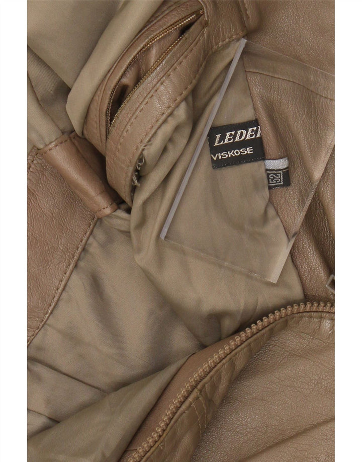 Męska kurtka skórzana VINTAGE UK 38 Średniobrązowa skóra