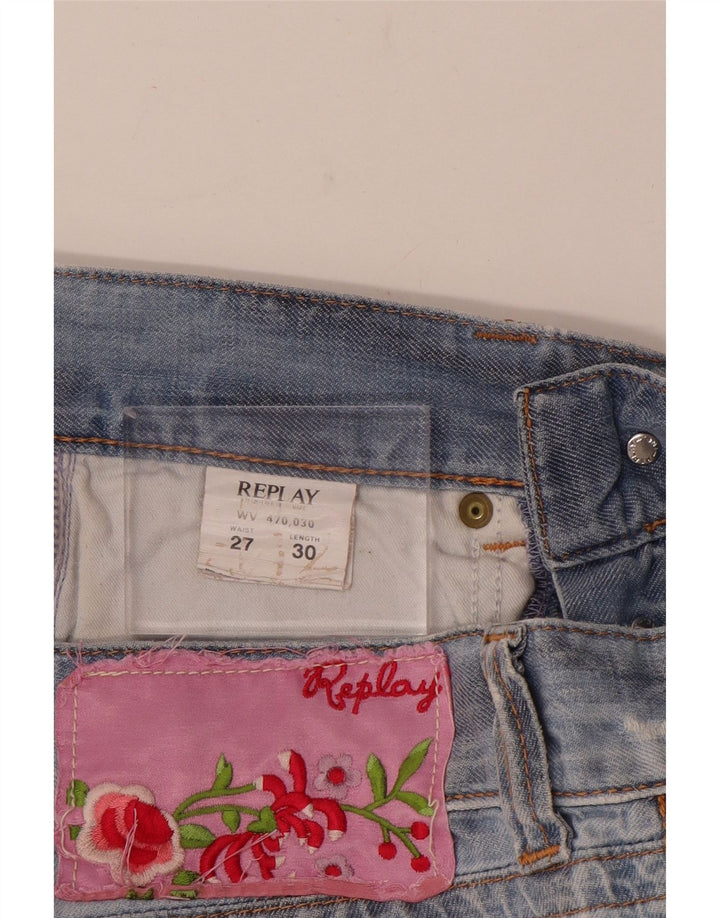 Damskie spodenki jeansowe Replay W27 Small Blue Cotton