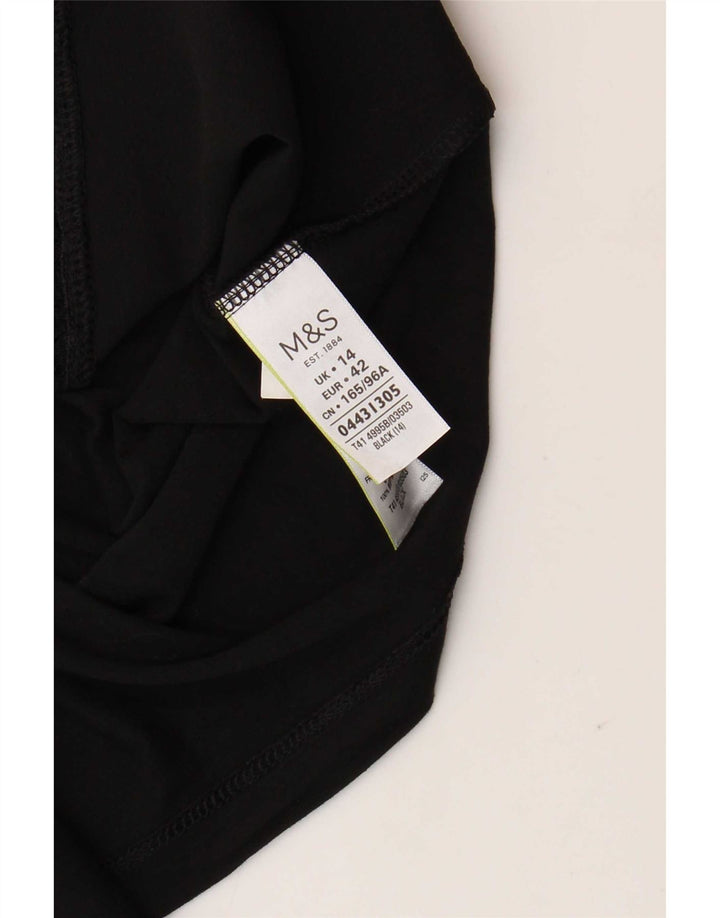 Bluzka damska Marks & Spencer Top UK 14, duża, czarna wiskoza