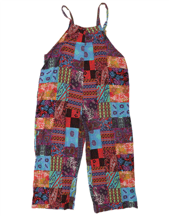 Damski kombinezon bez rękawów VINTAGE UK 14, duży, wielobarwny patchwork