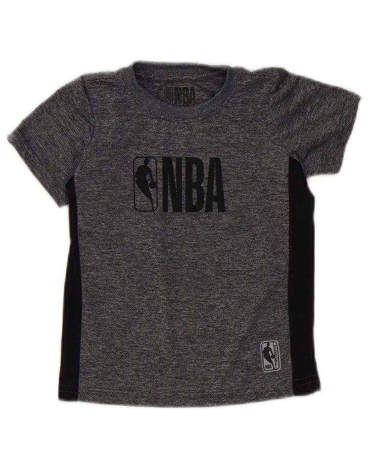Chłopięcy T-shirt z grafiką NBA, 2-3 lata, szary, poliester z blokami kolorów