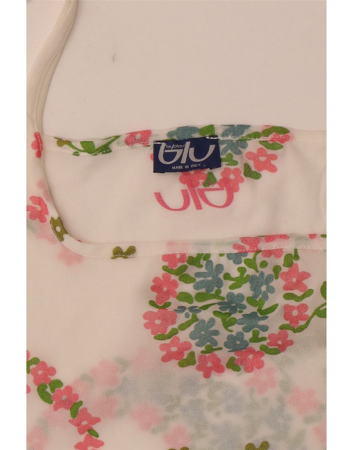Damski top Byblos Crop Cami Top UK 10 Small White Floral