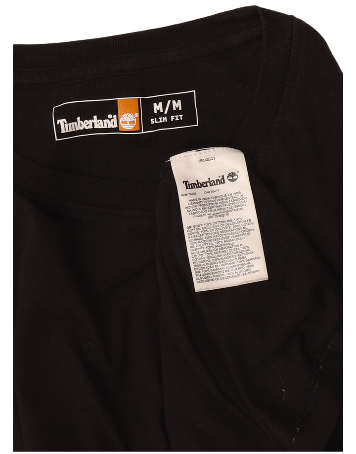 Męski top slim fit Timberland z długim rękawem, średnio czarny, bawełniany
