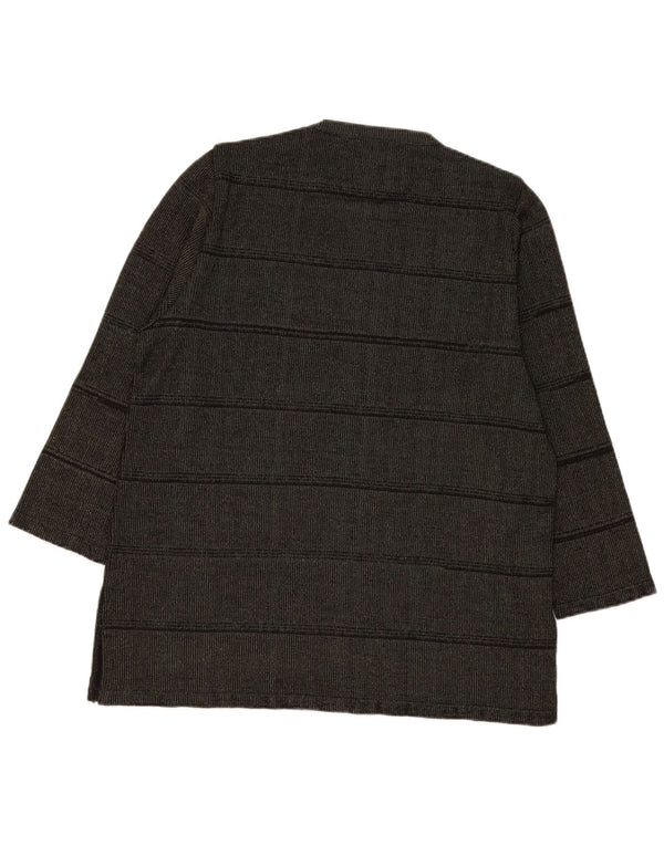 Sweter damski ELENA MIRO z okrągłym dekoltem, UK 18 XL, wiskoza w paski khaki