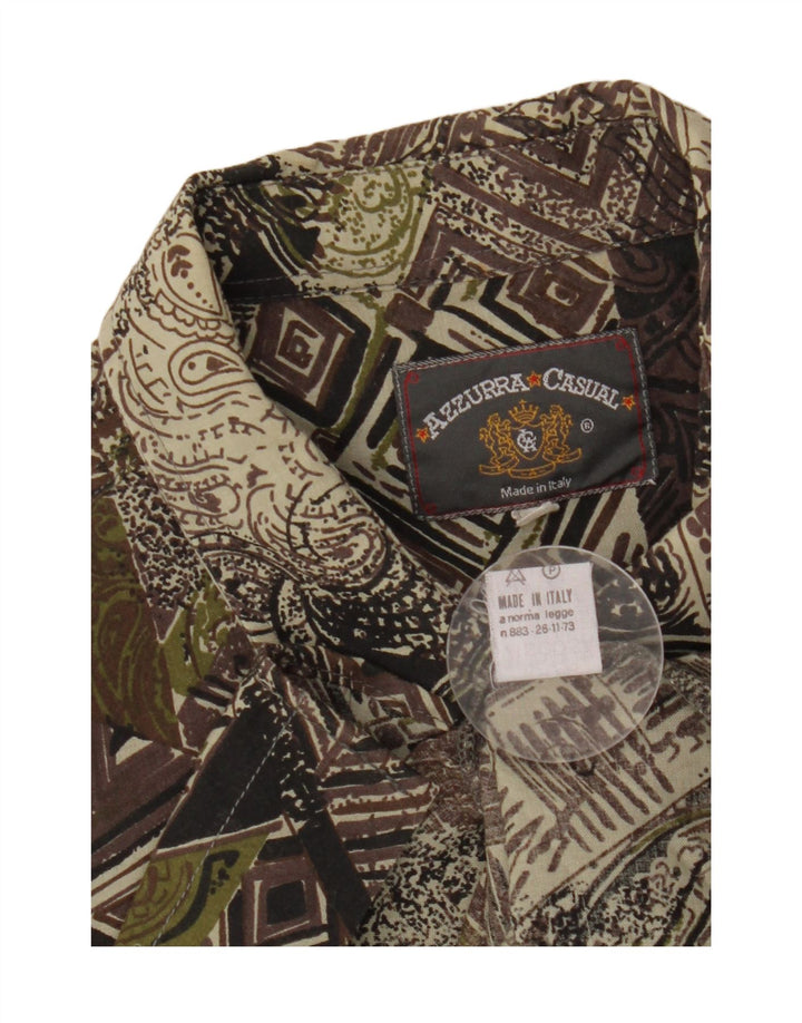 Męska koszula Azzurra w abstrakcyjny wzór, duża, zielona wiskoza